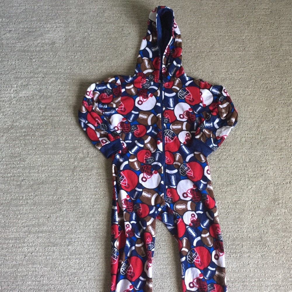Children’s Place Fleece Zip Up Football Pajamas